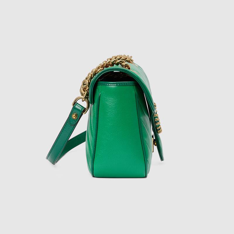 Gucci GG Marmont Small Matelasse Shoulder Bag 443497 Green